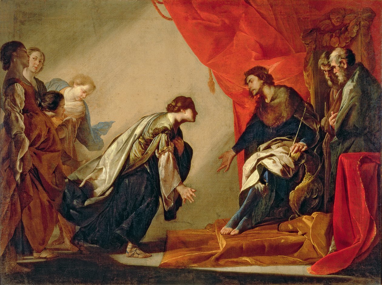 Esther foran Ahasverus, ca. 1645-50 af Bernardo Cavallino
