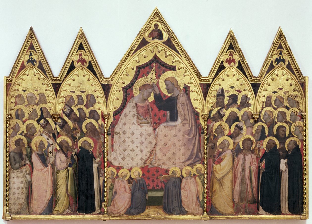 Jomfruens kroning (tempera på panel) af Bernardo Daddi