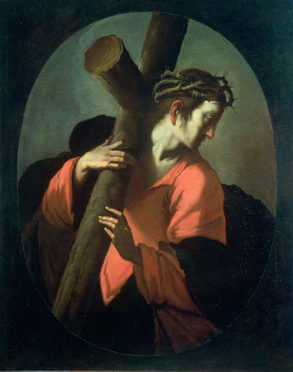 Kristus med korset, ca.1608-09 af Bernardo Strozzi