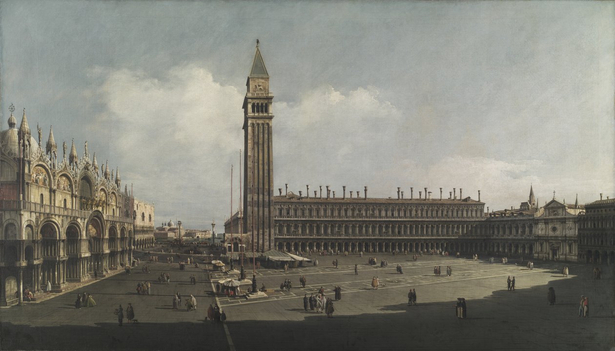 Piazza San Marco, Venedig, ca. 1740 (olie på lærred) af Bernardo (attr. to) Bellotto