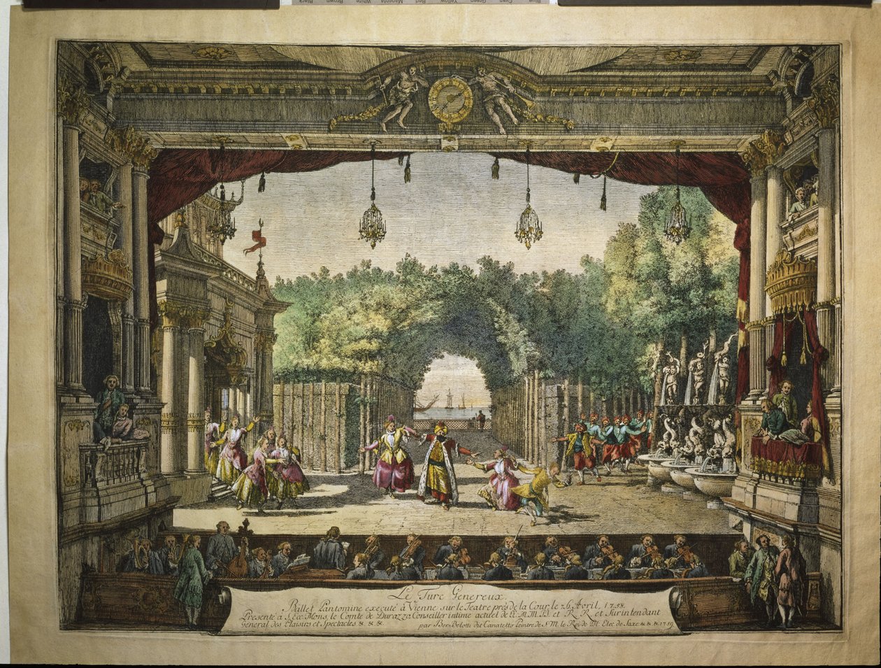 Ballet Le Turc Généreux i Wiener Burgtheater, 1758 af Bernardo Bellotto