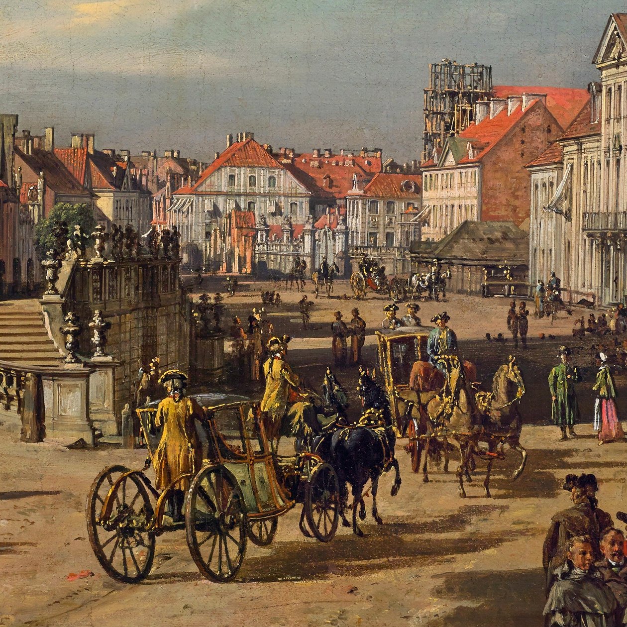 Det Hellige Kors Kirke i Warszawa (detaljer) af Bernardo Bellotto