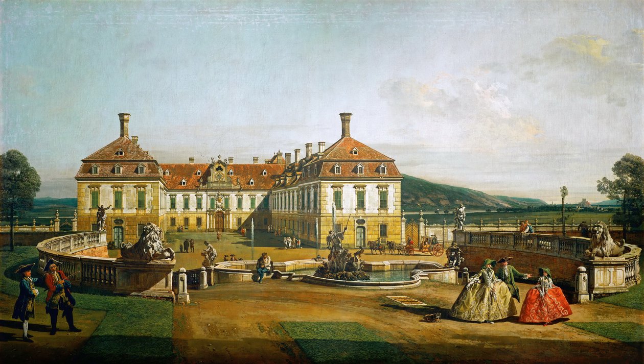 Det kejserlige lystpalads Paladsets gård, side af æresgården af Bernardo Bellotto