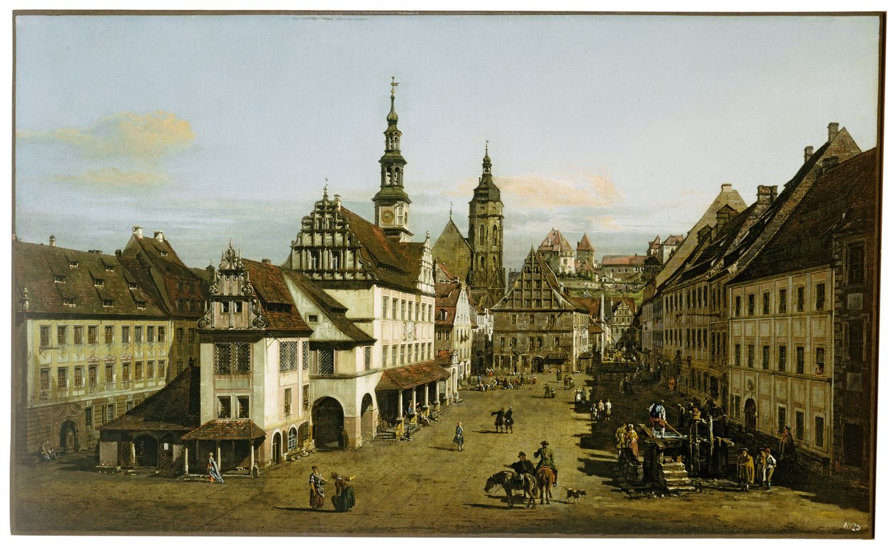 Tysk: Städtebild (Markedsplads i Pirna) Markedspladsen i Pirna af Bernardo Bellotto
