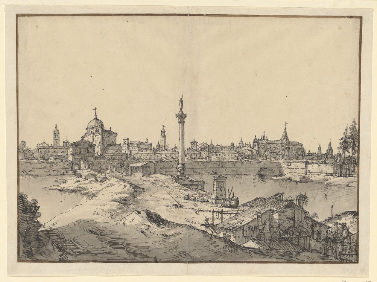 Fantasiudsigt over Padova af Bernardo Bellotto