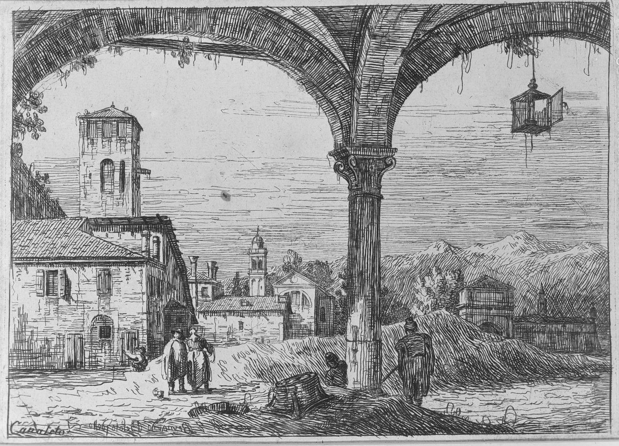 Landskab - Udsigt over Padova fra befæstningen af Bernardo Bellotto