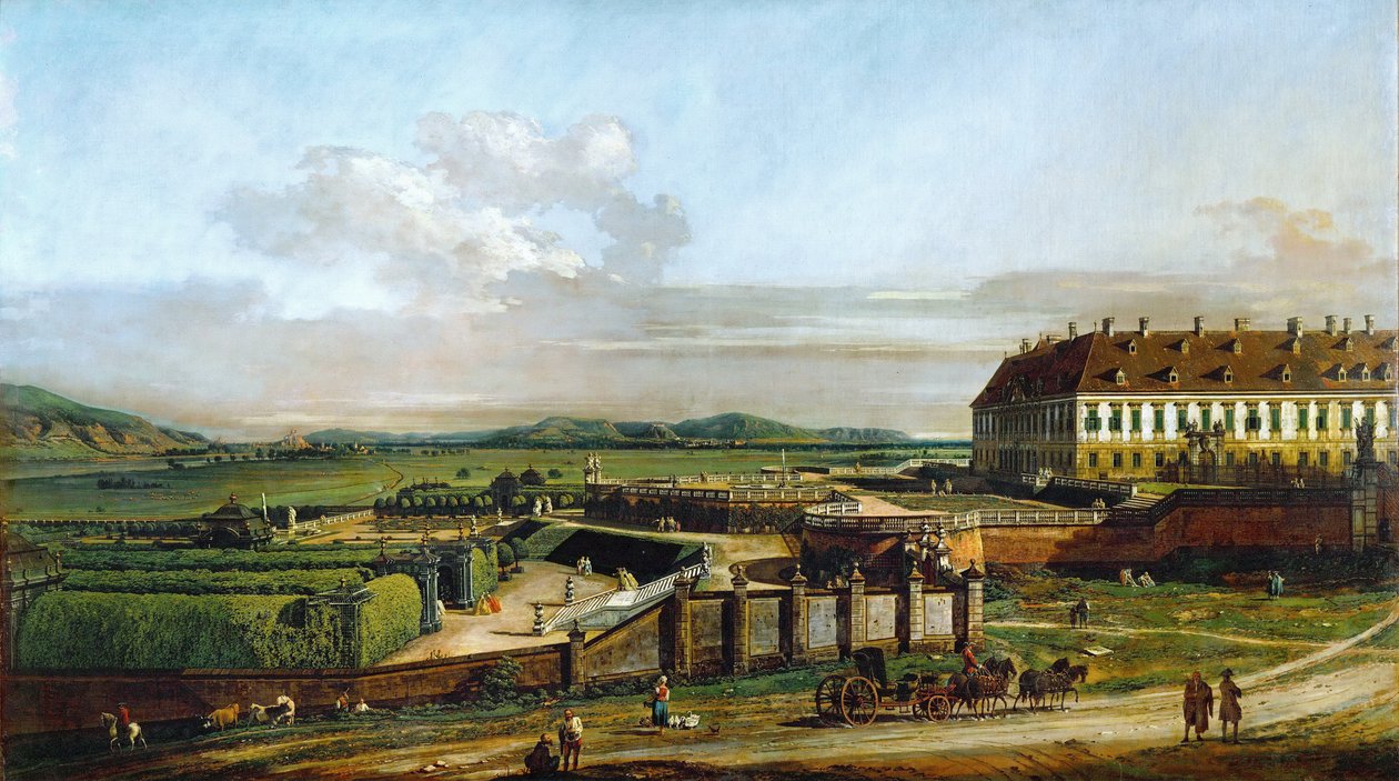 Schlosshof Slot set fra nord af Bernardo Bellotto