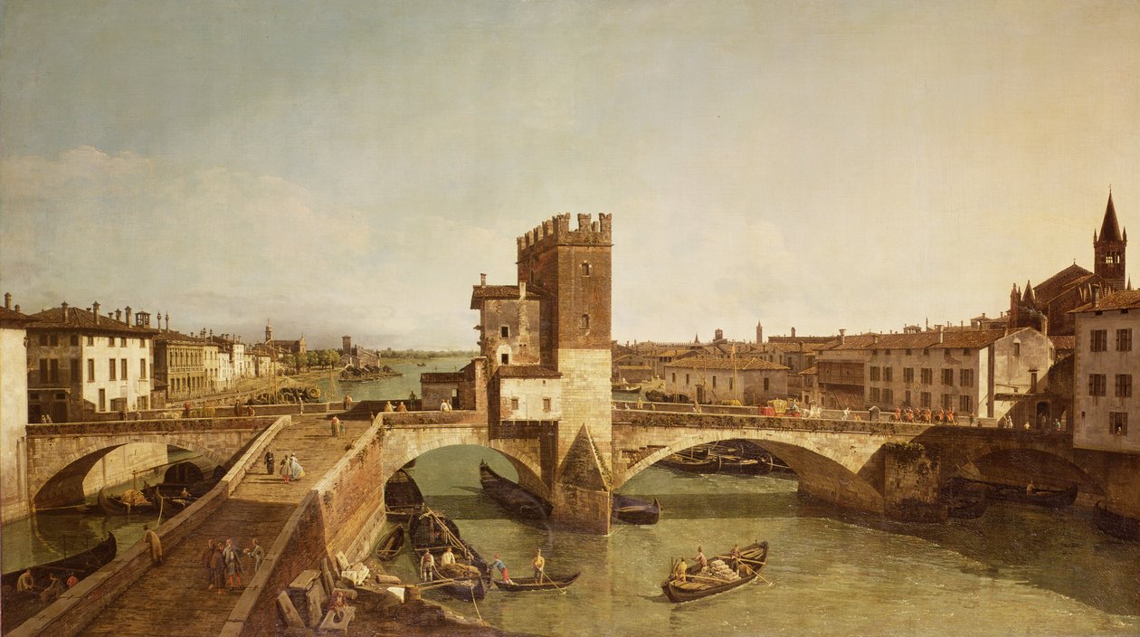 Broen ved Delle Navi, Verona af Bernardo Bellotto