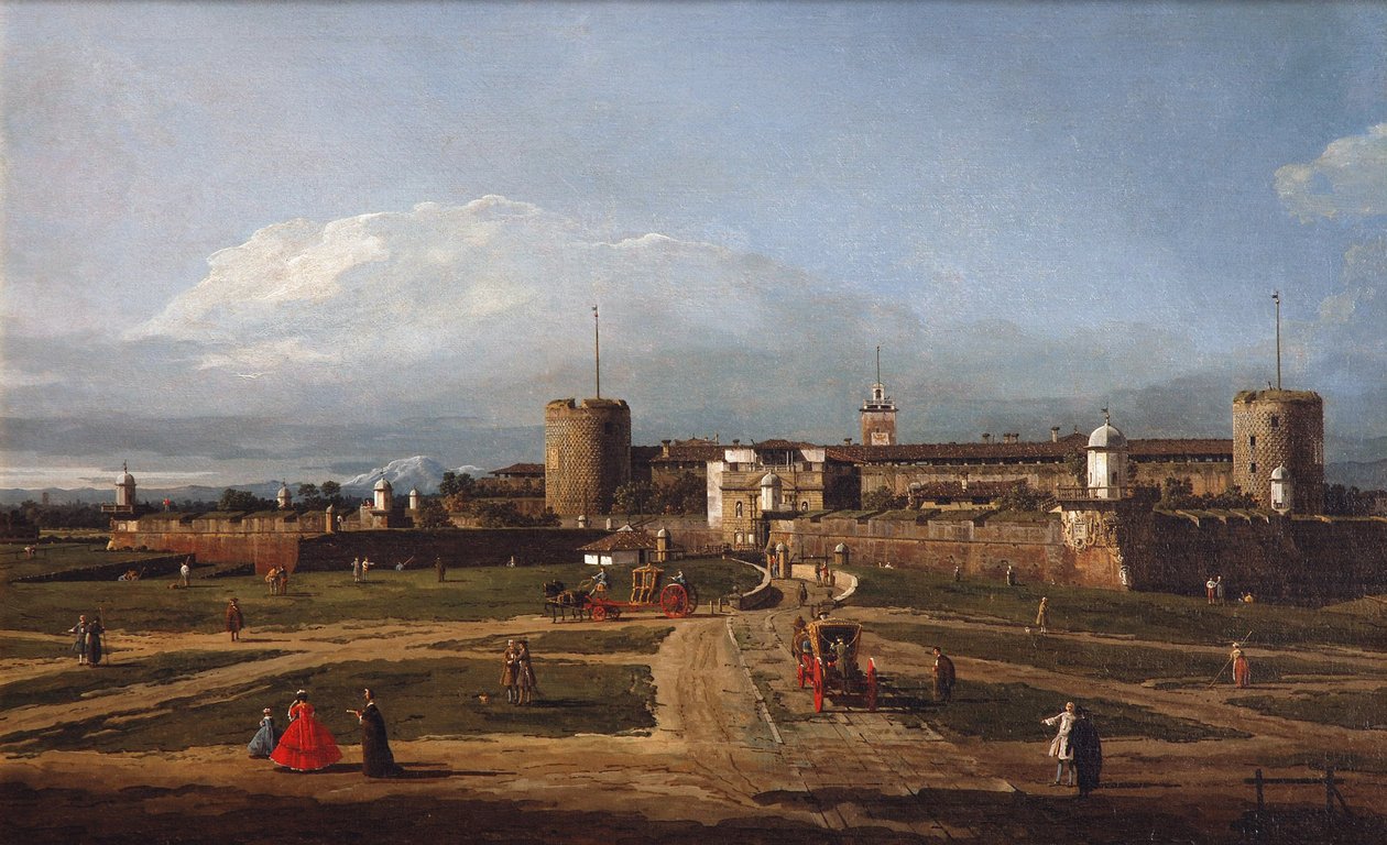 Castello Sforzesco i Milano, ca. 1744 af Bernardo Bellotto