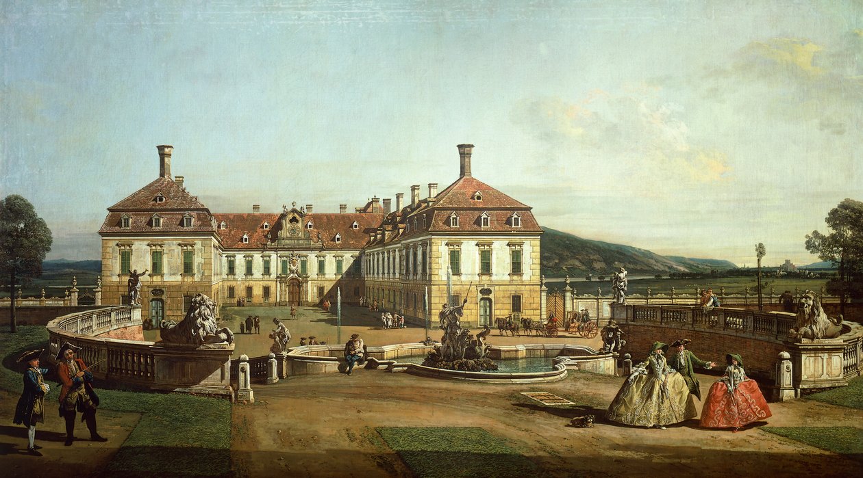 Det kejserlige slot Schlosshof fra havesiden af Bernardo Bellotto