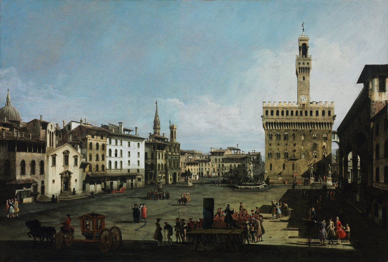 Piazza della Signoria i Firenze, 1742 af Bernardo Bellotto