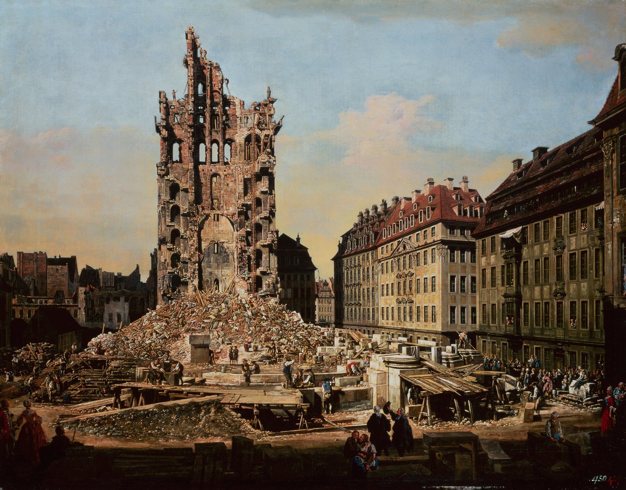 Ruinerne af den gamle Kreuzkirche af Bernardo Bellotto