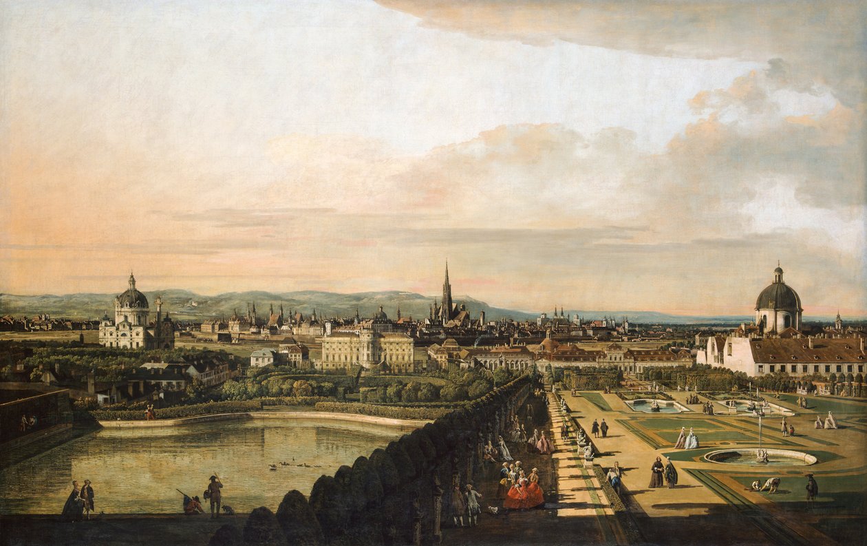 Wien set fra Belvedere-slottet af Bernardo Bellotto