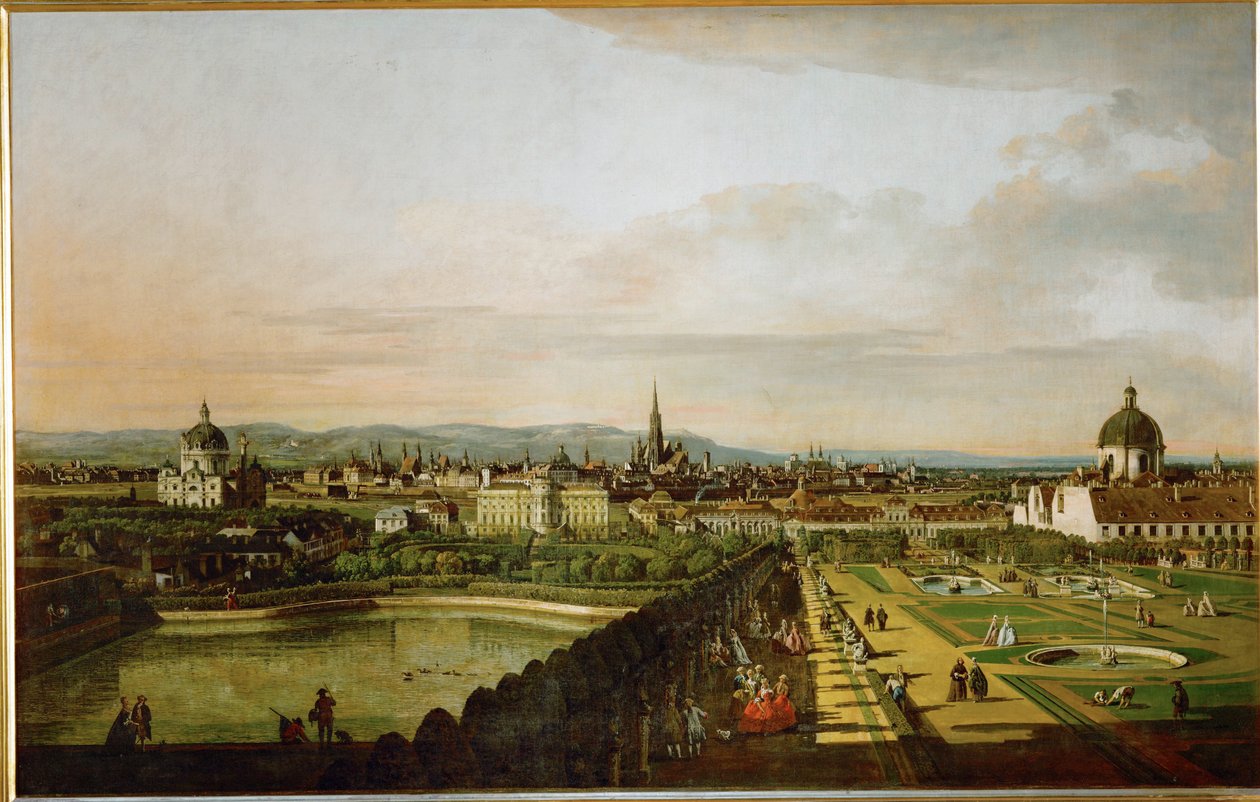 Wien set fra Belvedere ... (olie på lærred) af Bernardo Bellotto