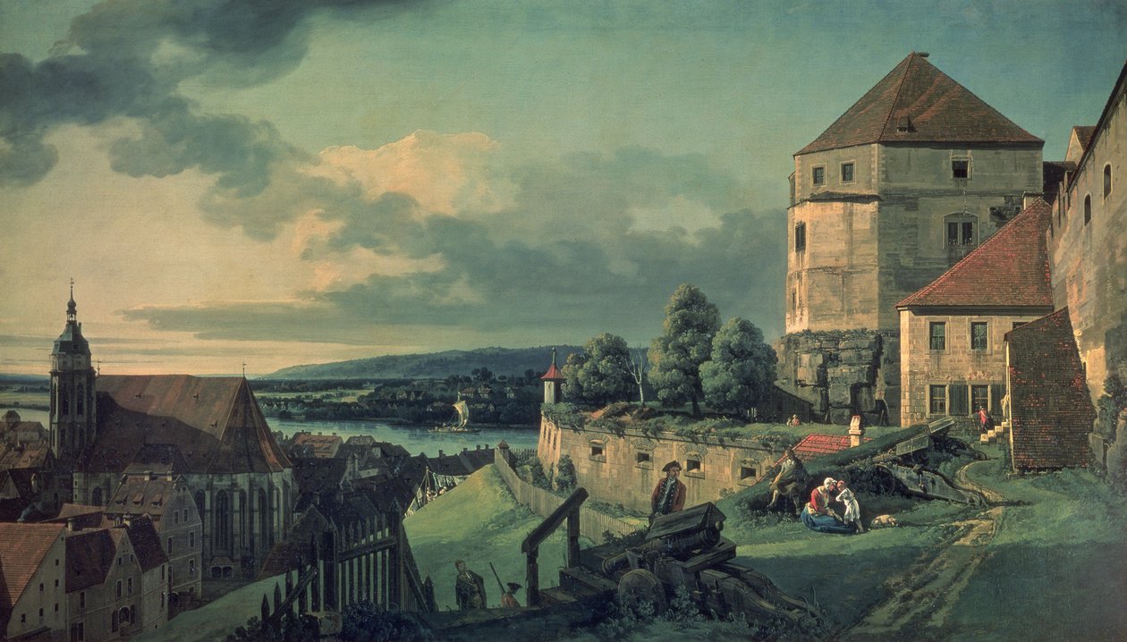 Udsigt fra slottet (Udsigt over Pirna) af Bernardo Bellotto