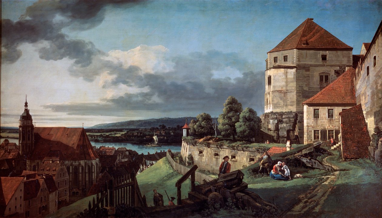 Udsigt over Pirna fra Sonnenstein-fæstningen, c1752-c1755 af Bernardo Bellotto