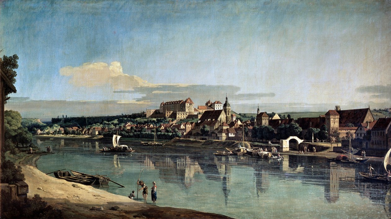 Udsigt over Pirna fra Elbens højre bred, c1753 af Bernardo Bellotto