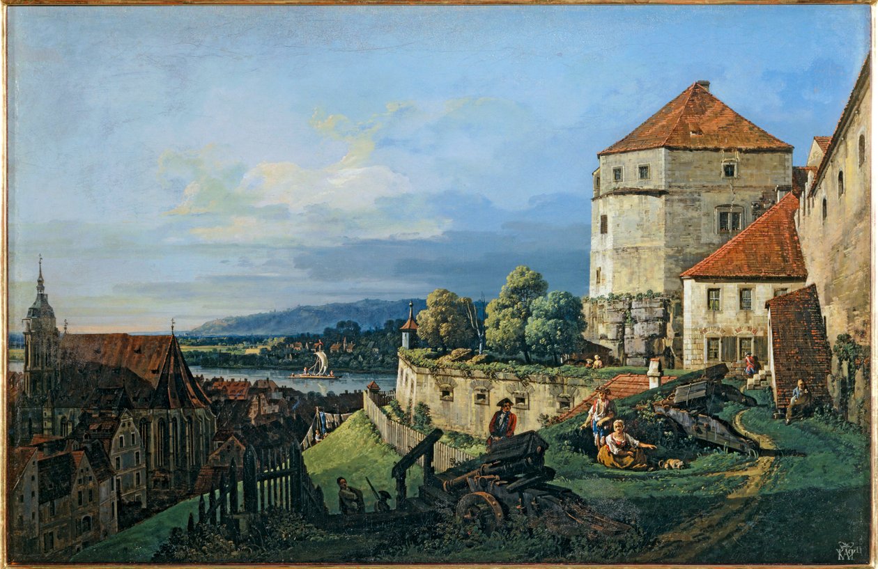 Udsigt over Pirna, taget fra borgen Sonnenstein ... af Bernardo Bellotto