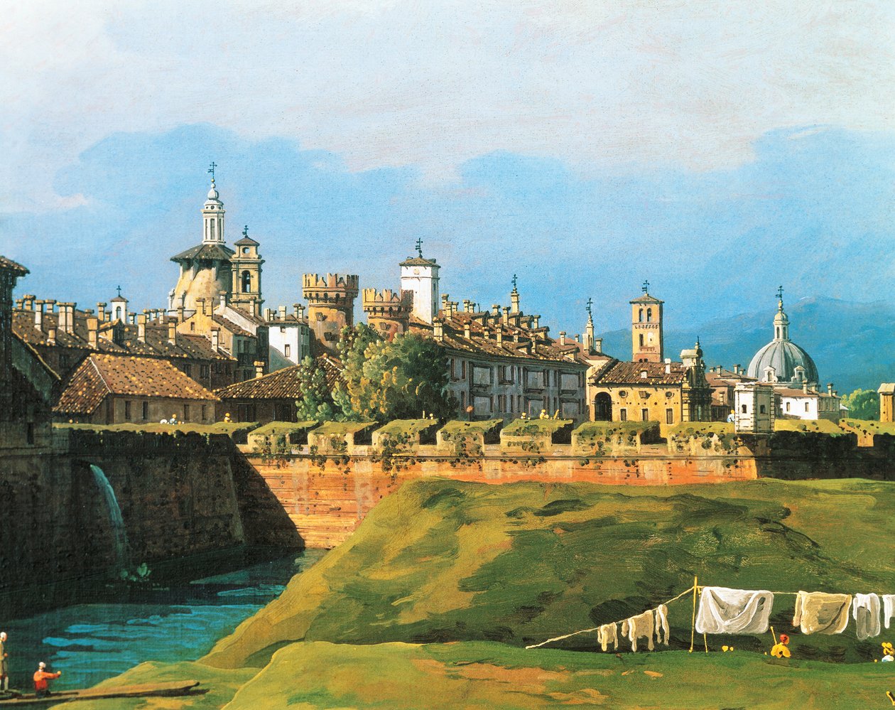 Udsigt over Torino fra siden af Royal Garden af Bernardo Bellotto