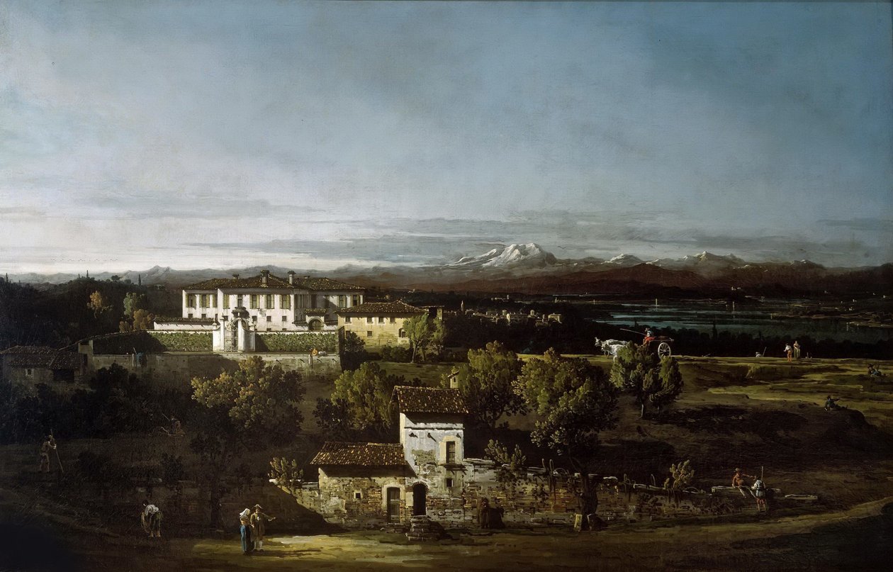 Udsigt over Villa Perabò, senere Melzi, i Gazzada, 1744. af Bernardo Bellotto