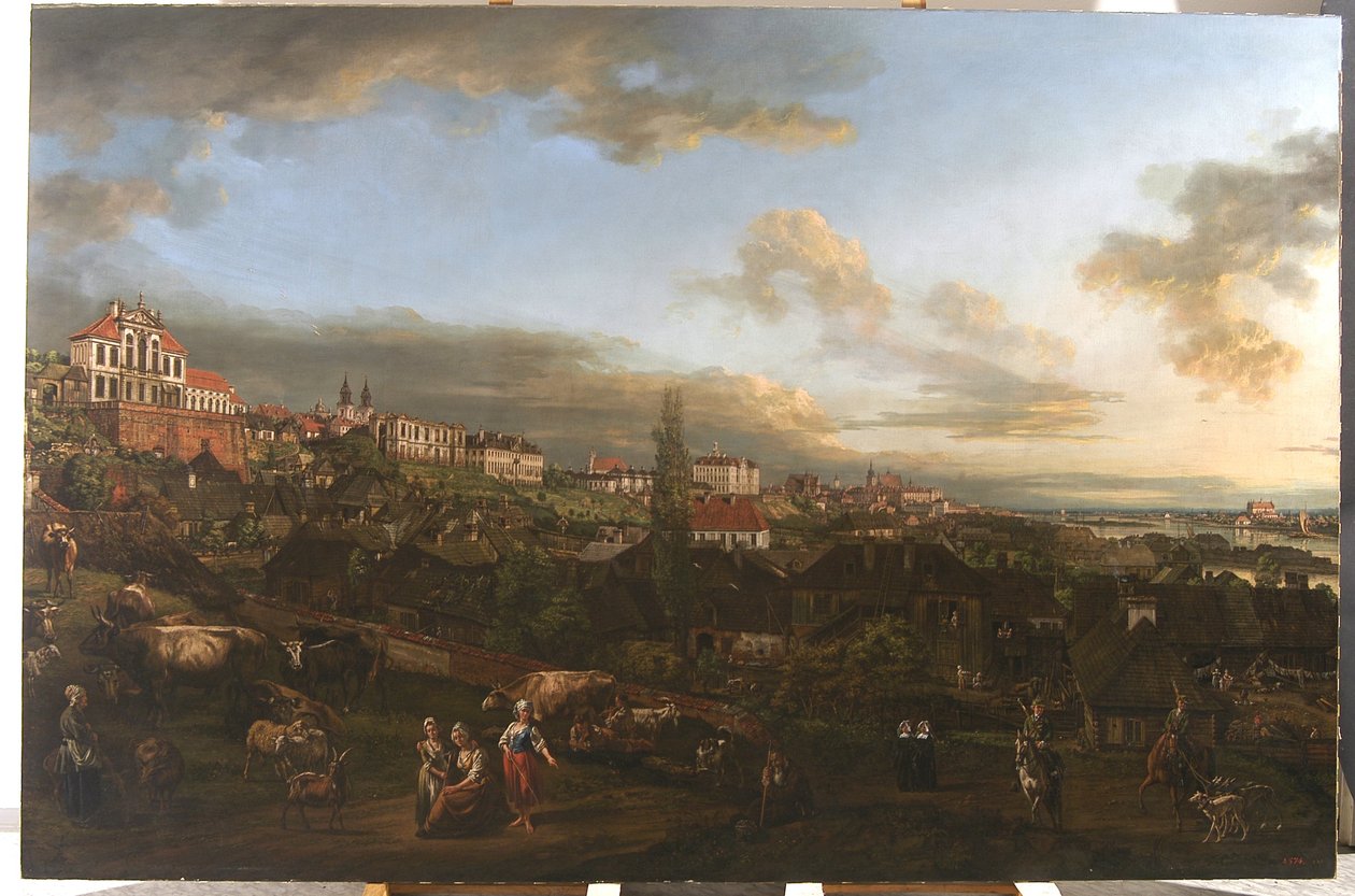 Udsigt over Warszawa med Ordynacki-paladset, 1772 af Bernardo Bellotto