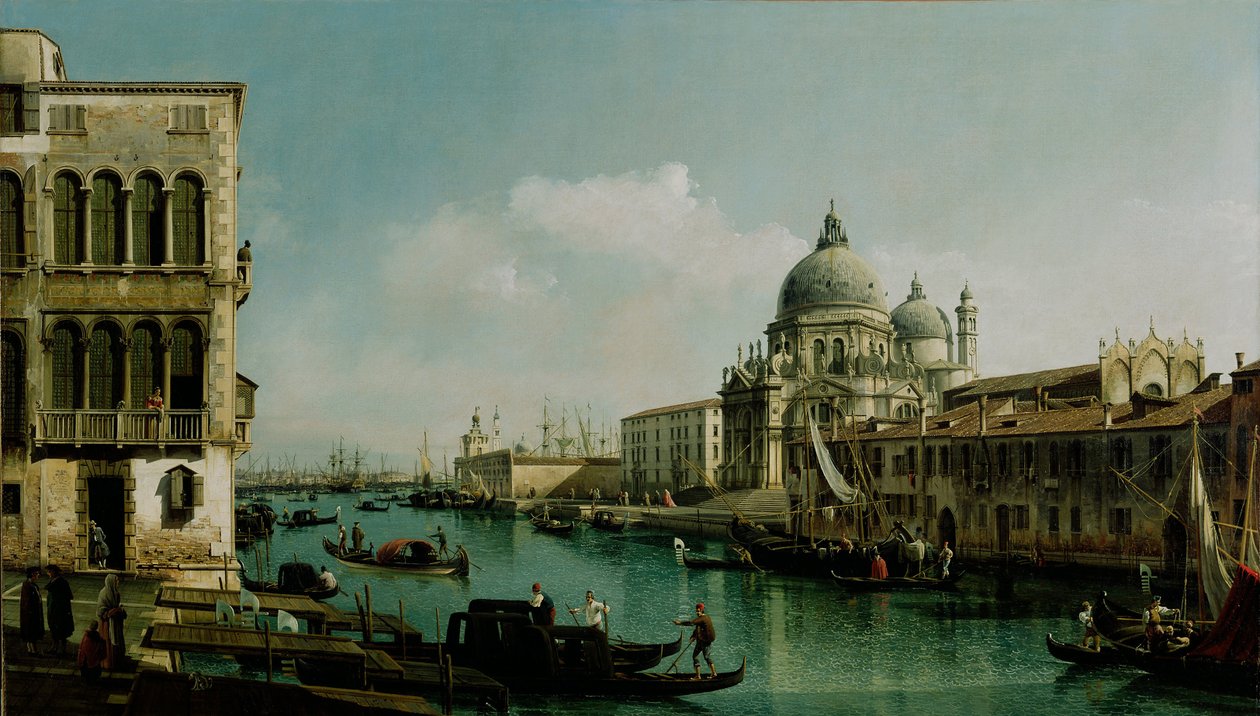 Udsigt over Canal Grande og Punta della Dogana, ca 1743 af Bernardo Bellotto