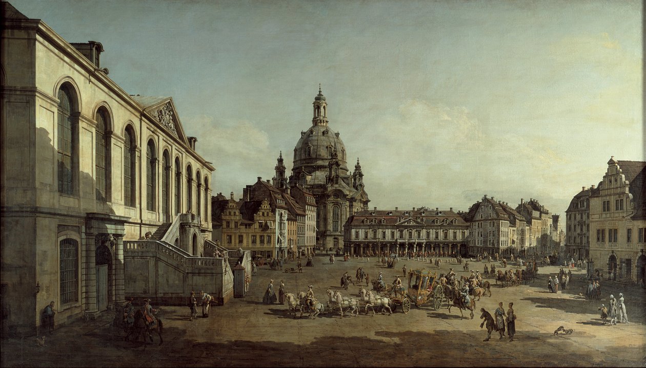 Udsigt over Neumarkt i Dresden fra Jüdenhof af Bernardo Bellotto