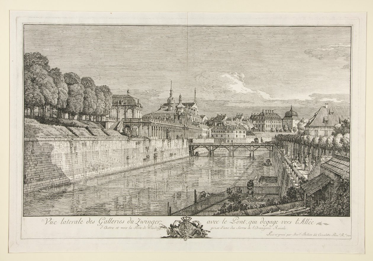 Udsigt over Zwinger, Dresden af Bernardo Bellotto