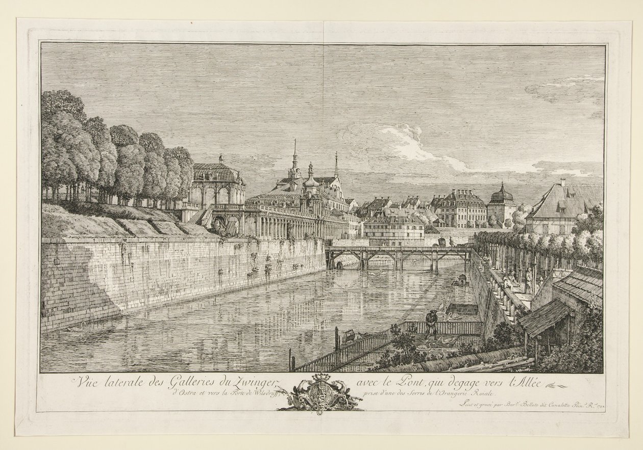 Udsigt over Zwinger, Dresden af Bernardo Bellotto
