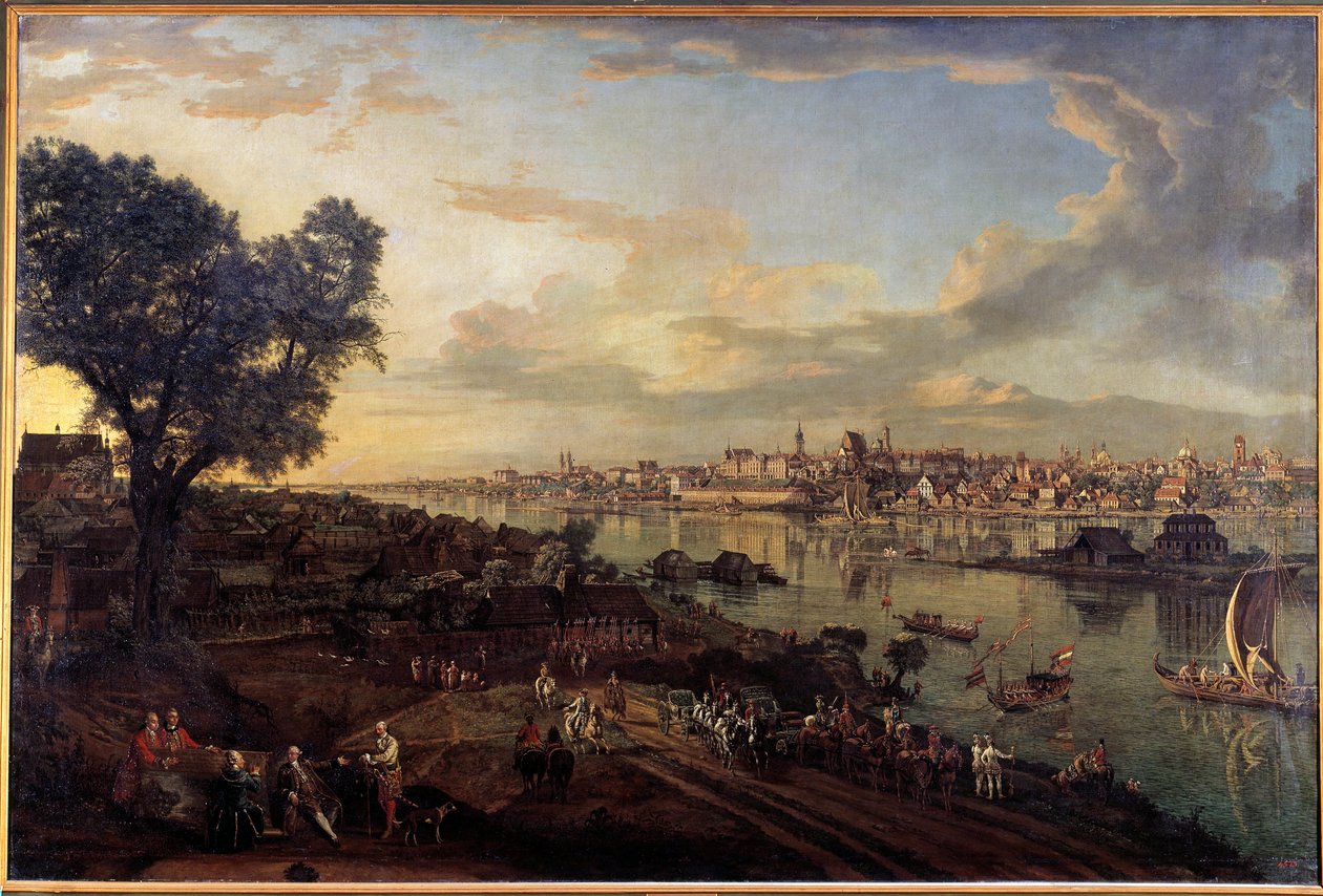 Udsigt over byen Warszawa fra forstaden Prag Maleri af Bernardo Bellotto (1720-1780) af Bernardo Bellotto