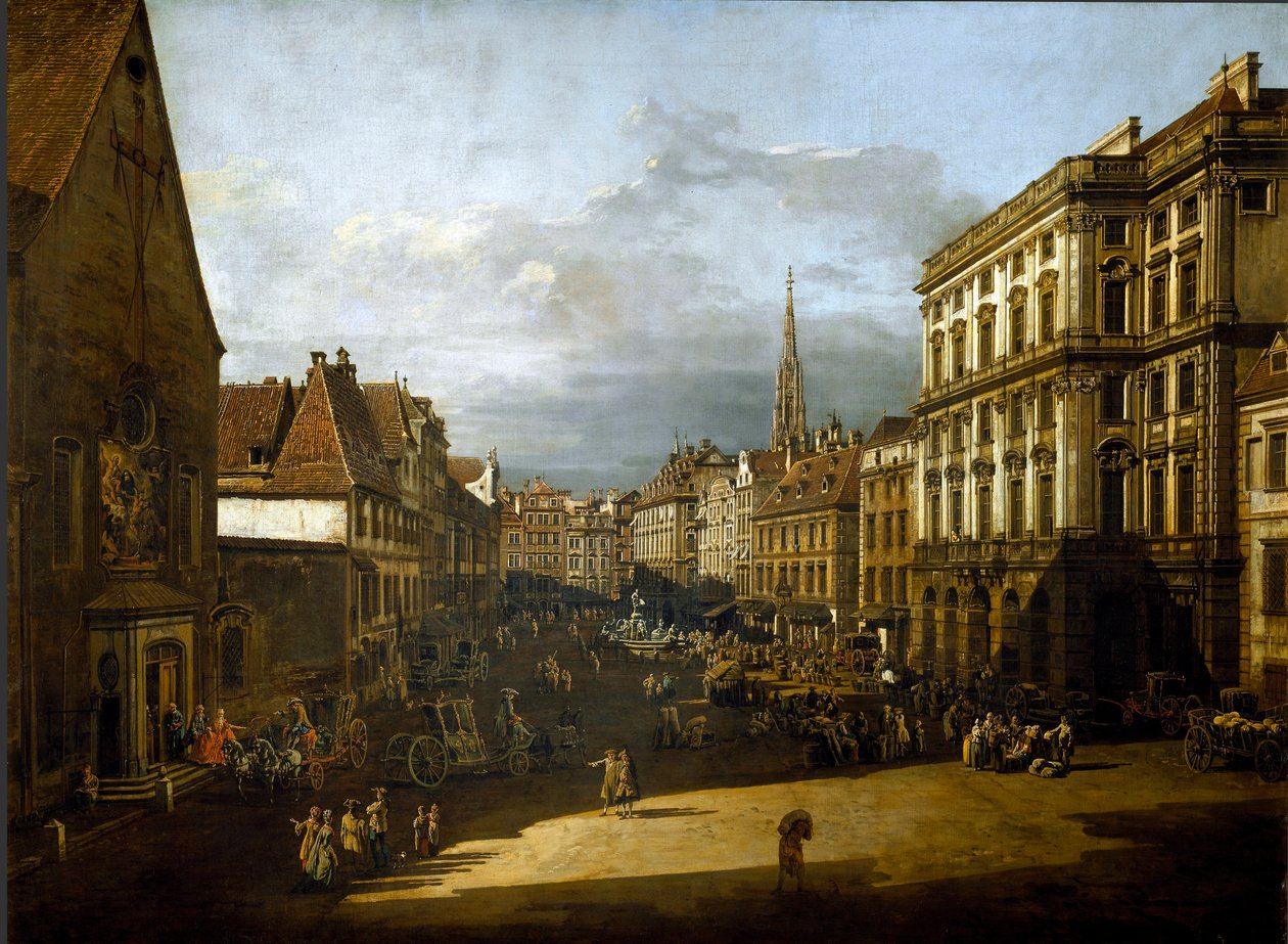 Udsigt over melmarkedet i Wien Maleri af Bernardo Bellotto (1720-1780) 1760 Søn. 116x155 cm Wien, Kunsthistorisches Museum af Bernardo Bellotto