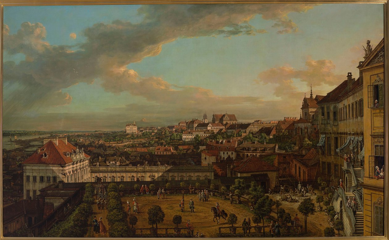 Udsigt over Warszawa fra terrassen på Det Kongelige Slot af Bernardo Bellotto