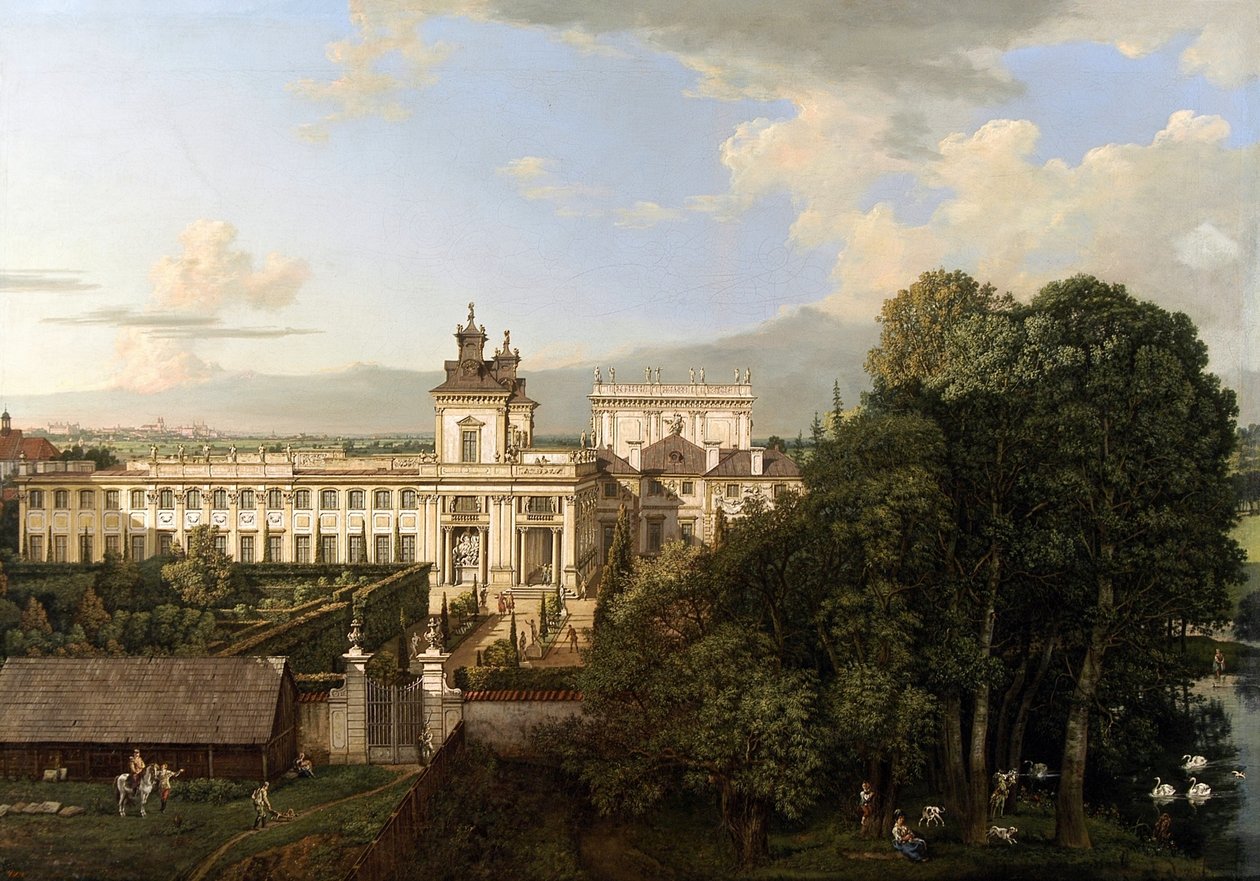Wilanów-paladset set fra syd. af Bernardo Bellotto
