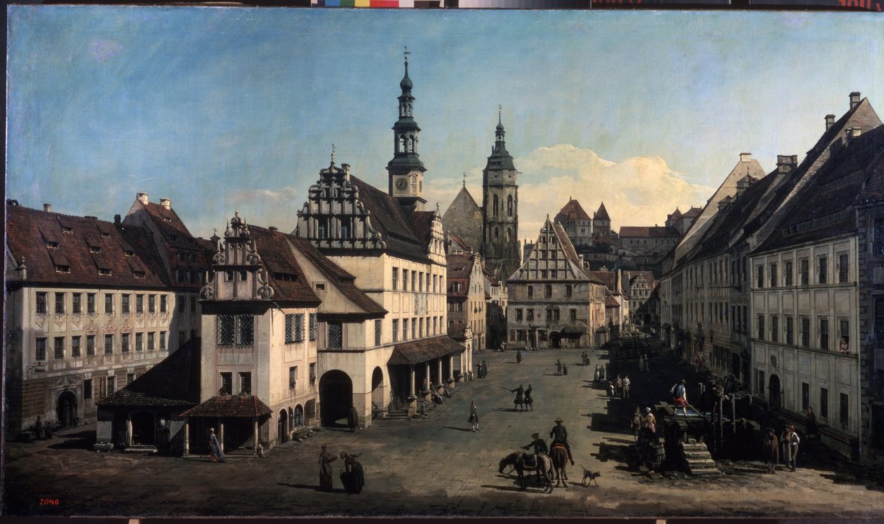 ""markedspladsen i Pirne, Tyskland"" (Markedspladsen i Pirna) Maleri af Bernardo Bellotto (1720-1780) 1752-1755 Moskva, Pushkin Museum af Bernardo Bellotto