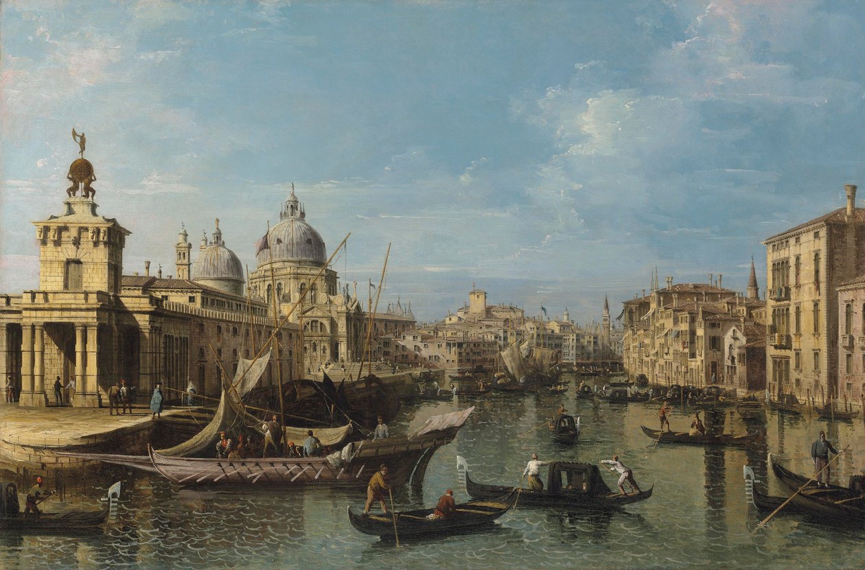 Venedig: Indgangen til Canal Grande, ca. 1720-80 (olie og lærred) af Bernardo Belotto Canaletto