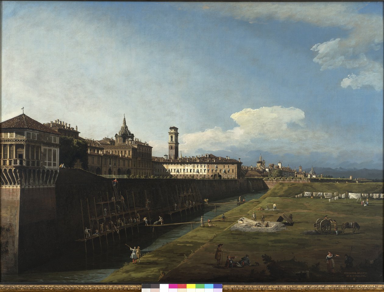 Udsigt over Torino fra siden af Royal Gardens, 1745 af Bernardo Bellotto
