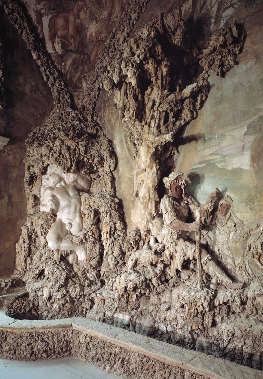 Det indre af hulen skabt af Bernardo Buontalenti (1531-1608) (Grotta del Buontalenti) (1583-1588) Detalje Palazzo Pitti, Boboli Gardens, Firenze, Italien af Bernardo Buontalenti