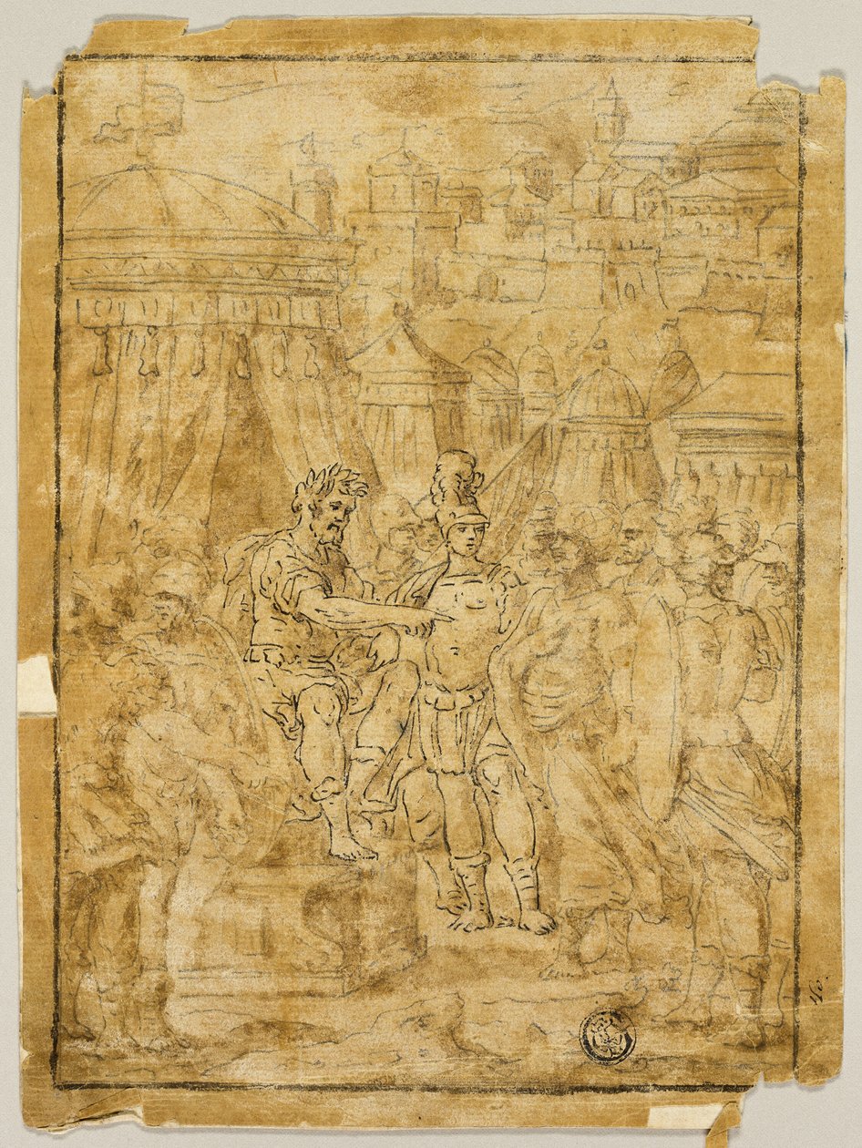 Illustration til scene fra Jerusalems befrielse (Gerusalemme Liberata) af Bernardo Castello