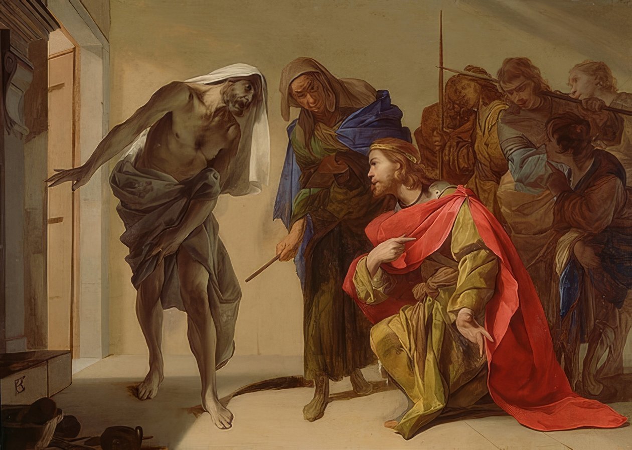Saul og heksen fra Endor. Omkring 1650-56 af Bernardo Cavallino