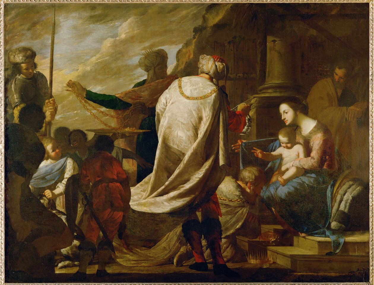 The Adoration of the Magi ... (maleri på lærred) af Bernardo Cavallino