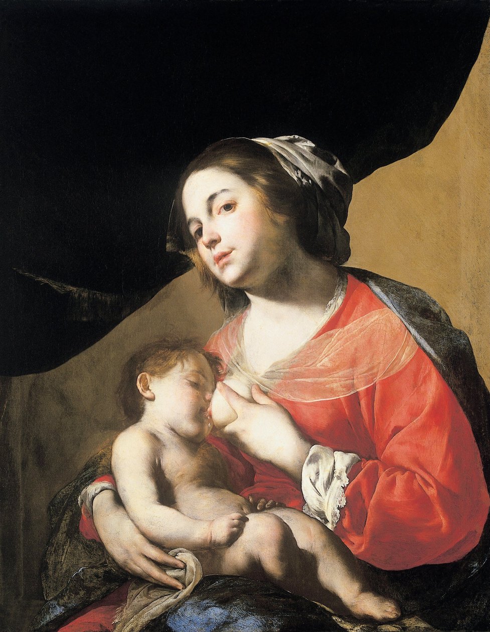 Den ammende madonna / The Nursing Madonna af Bernardo Cavallino