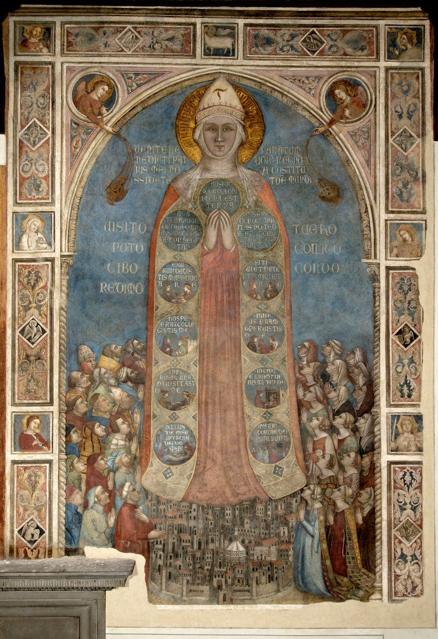 Madone de la Misericorde - Madonna of Mercy (Madonna of Mercy) af Daddi, Bernardo (1290-1350) af Bernardo Daddi