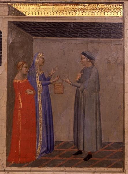 Predella-panel, der viser en scene fra 