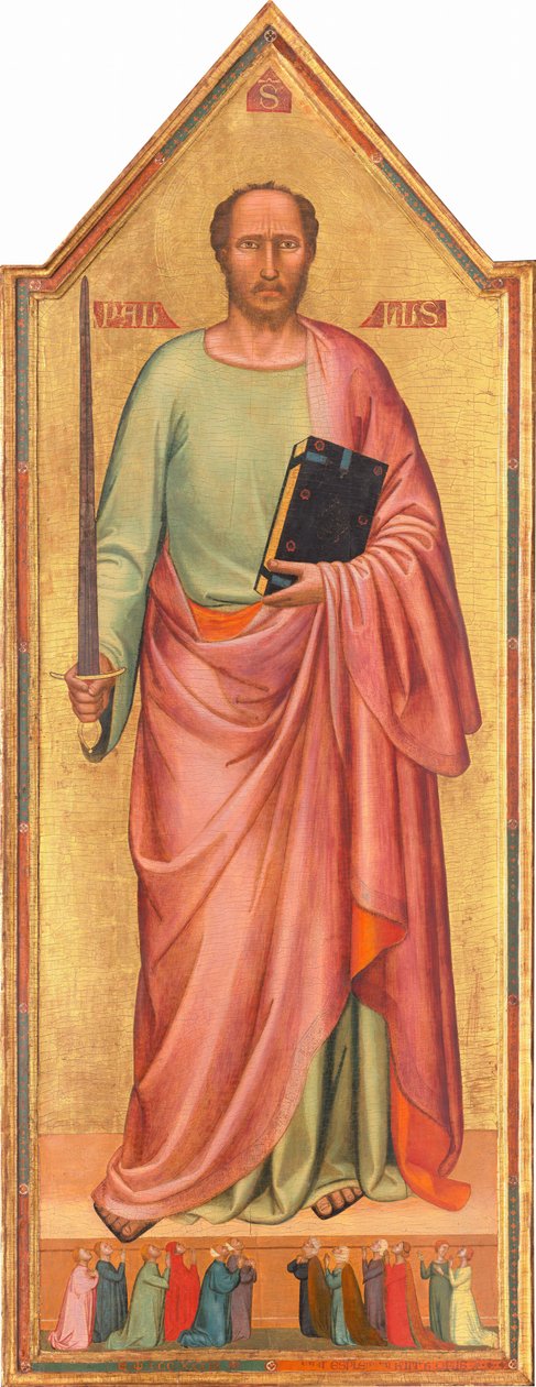 Saint Paul og en gruppe af tilbedere af Bernardo Daddi