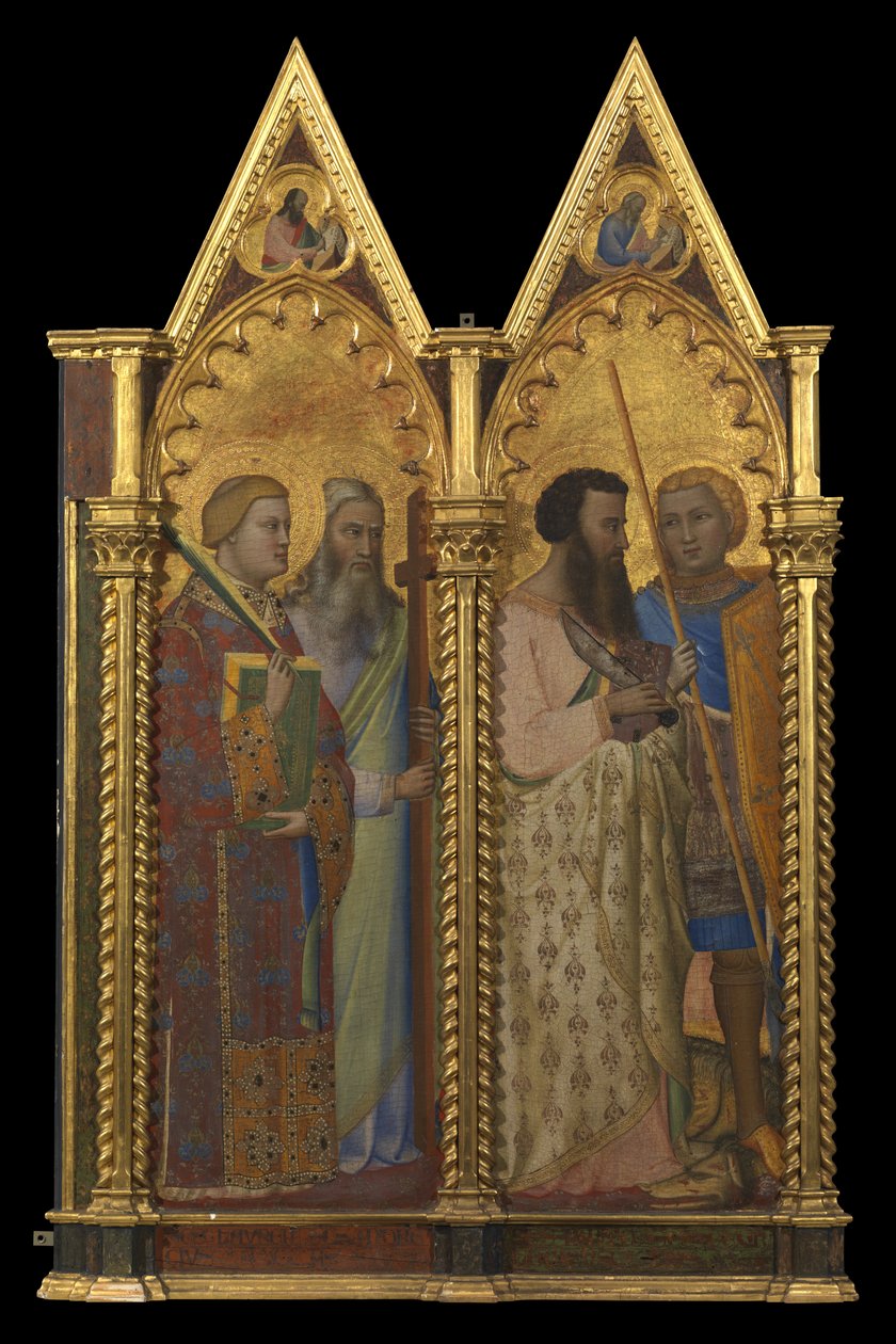 Saints Bartholomew and George (venstre panel) (recto) af Bernardo Daddi