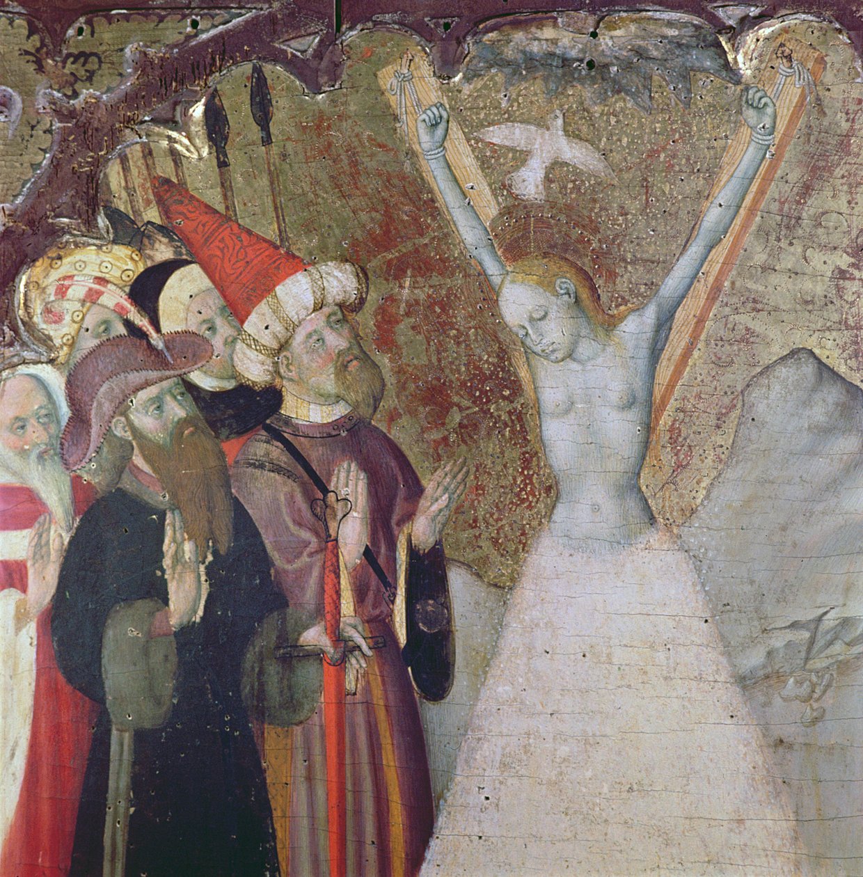 Martyrium of St. Eulalia (tempera og bladguld på panel) (detaljer) af Bernardo Martorell