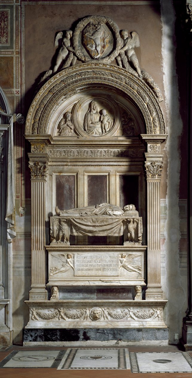 Leonardo Brunis begravelsesmonument. Skulptur af Bernardo Rossellino