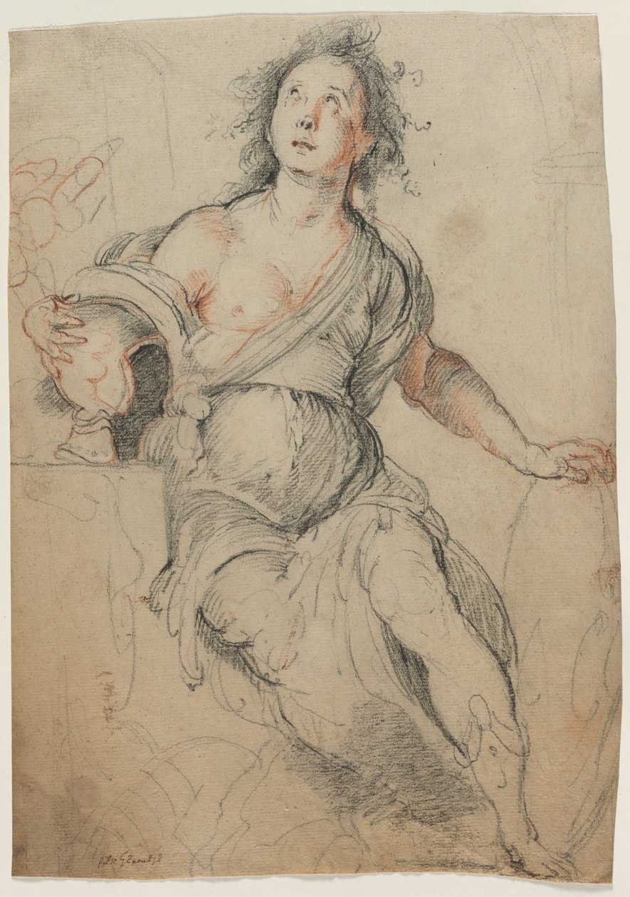 Allegorisk figur, ca. 1635. af Bernardo Strozzi