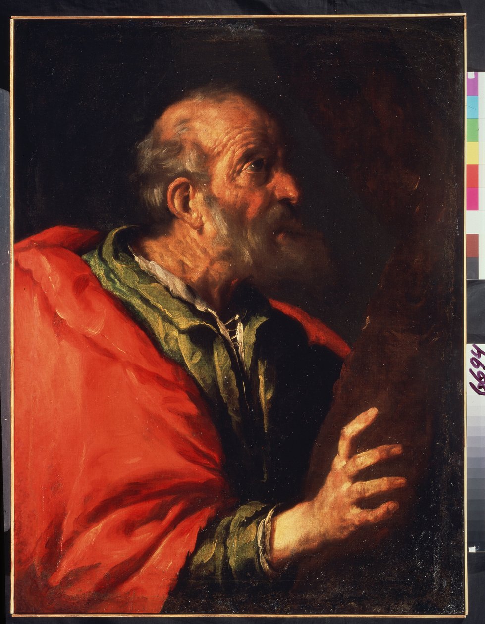 Hovedet på en gammel mand, apostlen Peter? af Bernardo Strozzi