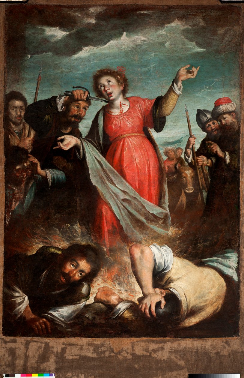 Saint Lucias martyrium (olie på lærred) af Bernardo Strozzi